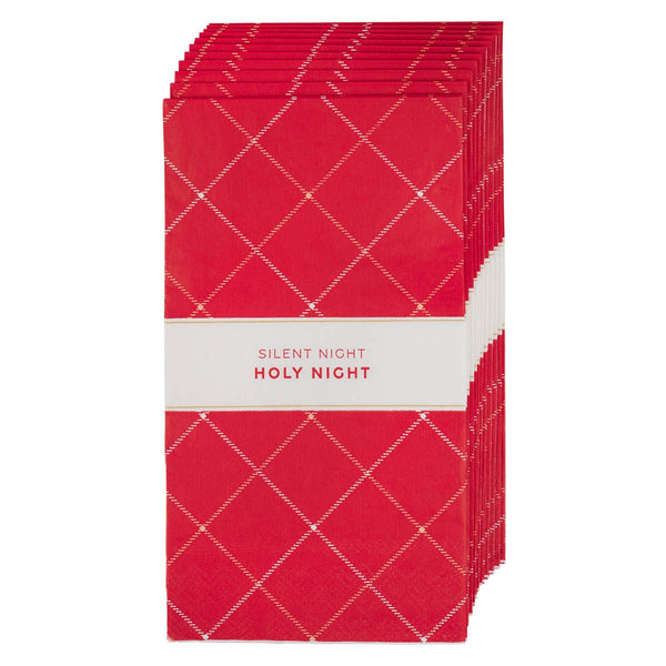 Silent Night Red Plaid Paper Napkin Set - KI Gifts Christian Supplies