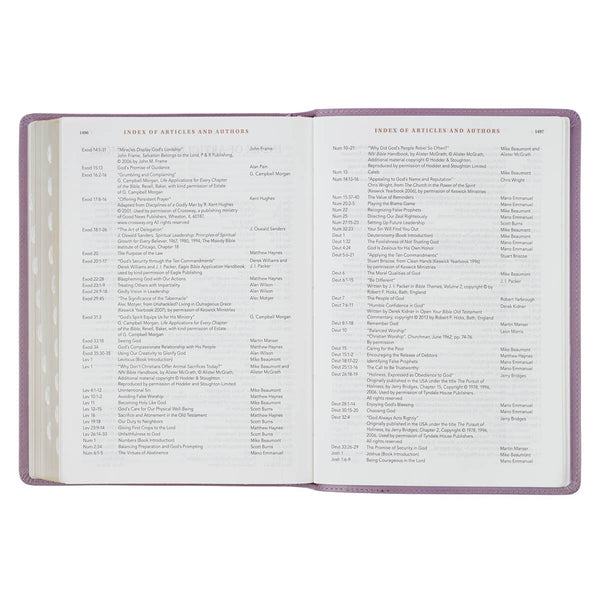 Plum Floral Faux Leather Spiritual Growth Bible