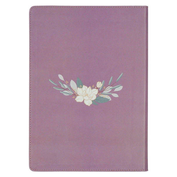 Plum Floral Faux Leather Spiritual Growth Bible