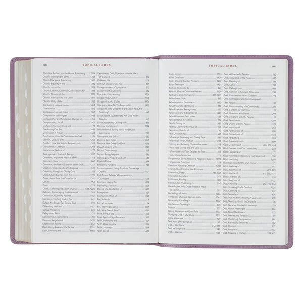 Plum Floral Faux Leather Spiritual Growth Bible