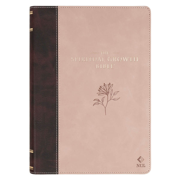 Brown and Blush Pink Faux Leather Spiritual Growth Bible