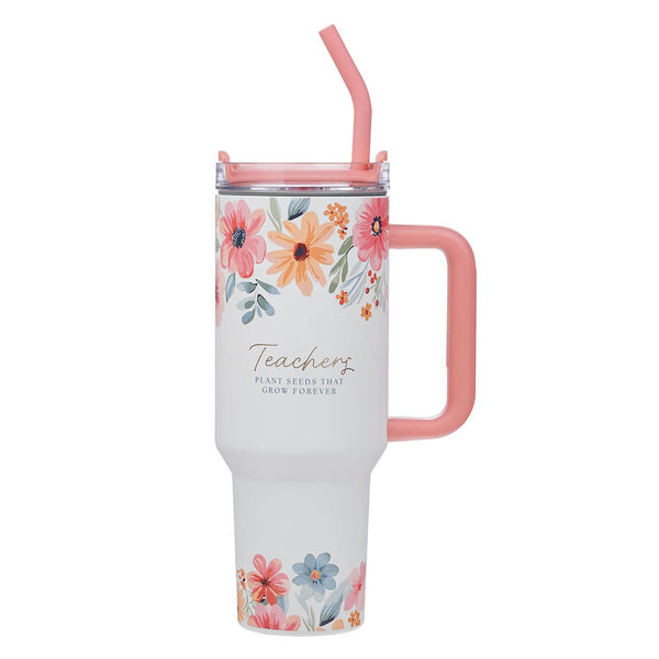 Teachers Plant Seeds 40 oz Stainless Steel Tumbler with Straw