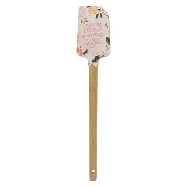 Every Good and Perfect Gift Pink Floral Silicone Spatula – James 1:17