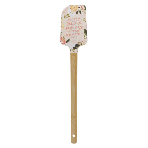 Every Good and Perfect Gift Pink Floral Silicone Spatula – James 1:17