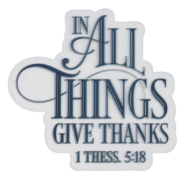 Give Thanks Navy Vinyl Sticker - Thessalonians 5:18