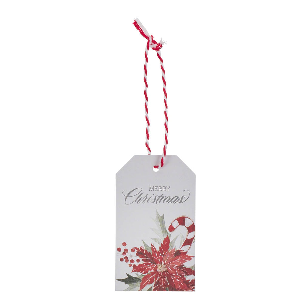 Poinsettia and Holly Christmas Gift Tag Set
