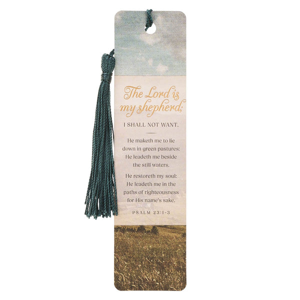 Psalm 23 Serene Pasture Bookmark with Tassel - Psalm 23:1-3 - KI Gifts Christian Supplies