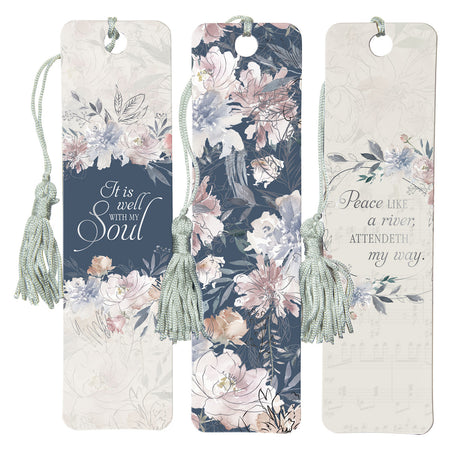 Grace Upon Grace Indigo Rose Gold Metal Epoxy-coated Keychain - John 1:16