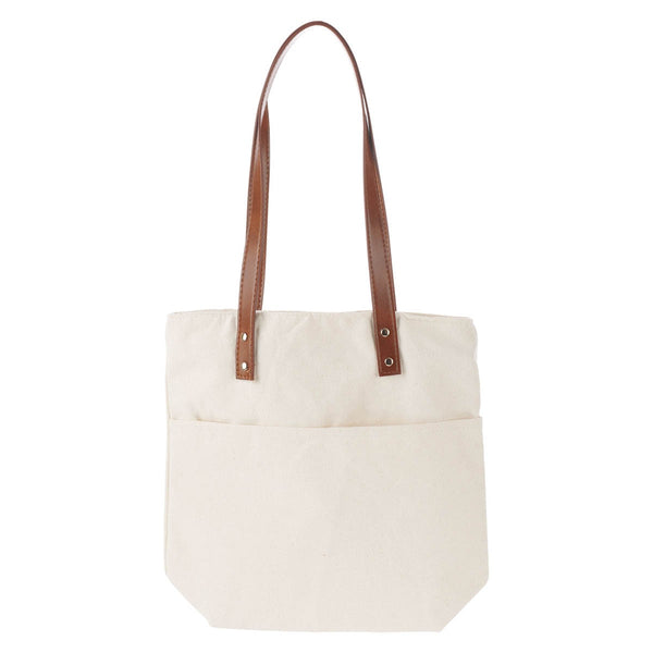 Always Be Joyful Taupe Floral Canvas Tote Bag - 1 Thessalonians 5:16