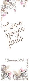 Verse mark - Love never fails ( ORDER IN 6'S )