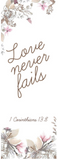 Verse mark - Love never fails ( ORDER IN 6'S )