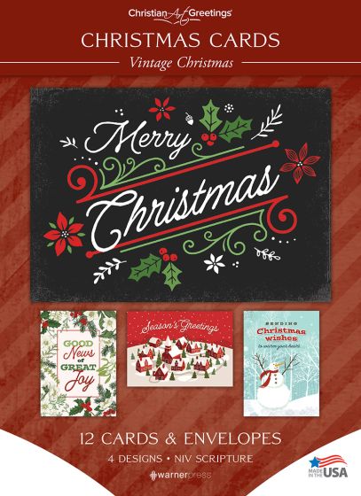 Boxed Card -Christmas Cards - Country Christmas - 12 Cards with KJV Scripture - Assorted Boxed Greeting Cards