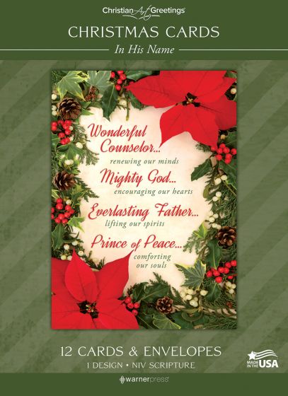 Boxed Cards -Christmas—In His Name; 12 Cards with NIV Scripture—Solid Pack Boxed Greeting Cards