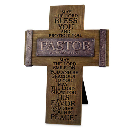 Pastor Cross Metal Cross with Metal Cross Medallion