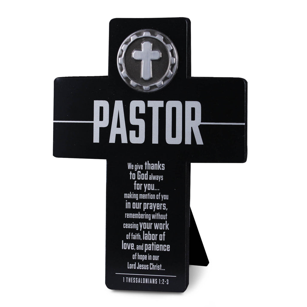 Pastor Cross Metal Cross with Metal Cross Medallion