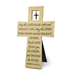 Cast Stone Wall Cross - Bless You