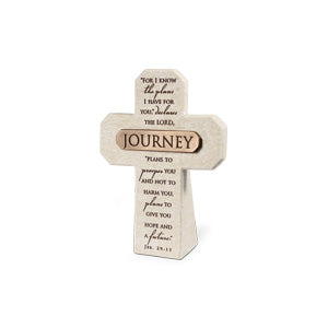 Small Stacked Wood Cross - Serenity