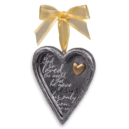 ORNAMENT HEART YOU ARE LOVED RIBBON HANG