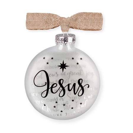CHRISTMAS ORNAMENT GLITTER BAUBLE JESUS