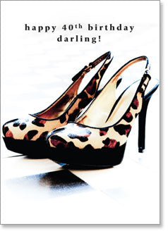 Happy 40th Birthday Darling! (Leopard Print High Heels) (order in 6)