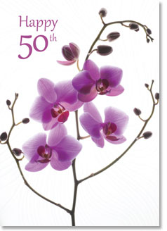 Happy 50th Birthday - Flowers (order in 6)