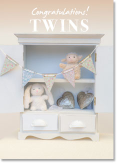 Baby Girl Card - Pink Nursery Toys  (Order in 6)