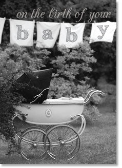 New Baby -  Pram in Garden (order in 6)