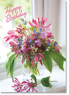 Happy Birthday :Honeysuckle vase