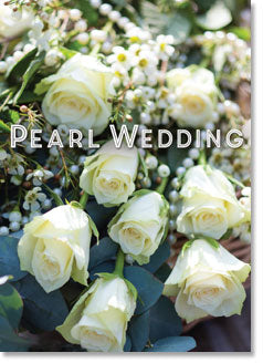 Pearl Wedding Anniversary - White Roses and Pearls (order in 6)