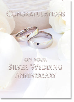 Silver Wedding Anniversary - Silver Wedding Heart Foil (order in 6)