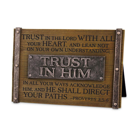 Trust Resin Plaque with Bronze Title Bar