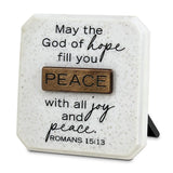 TABLETOP COPPER STONE PLAQUE PEACE 3.75