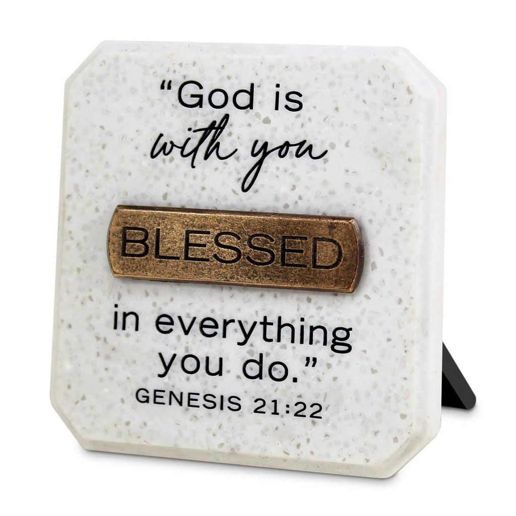 TABLETOP COPPER PLAQUE BLESSED 3.75H