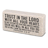 Cast Stone Plaque Scripture Stone - Trust