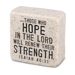 Cast Stone Plaque Scripture Stone - Strength