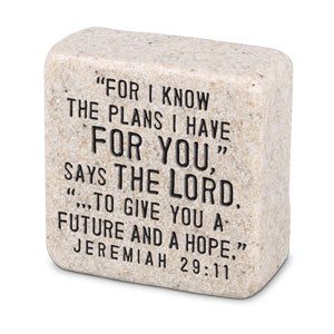 Cast Stone Plaque Scripture Stone - His Plans