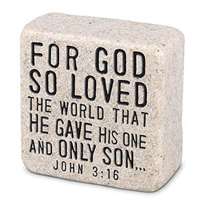 Cast Stone Plaque Scripture Stone - Believe