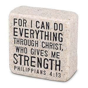 Cast Stone Plaque Scripture Stone - Everything Through Chris