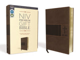 NIV Premium Gift Bible Leathersof Brown Red Letter
