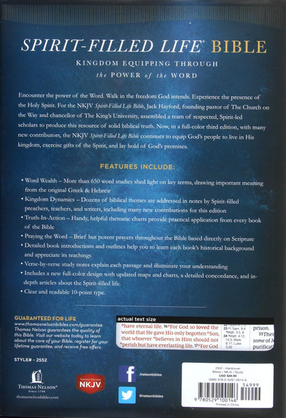 NKJV Spirit-Filled Life Bible (Red Letter Edition) (Third Edition)