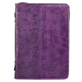 Bible Cover Two Tone Lux-Leather Faith Purple