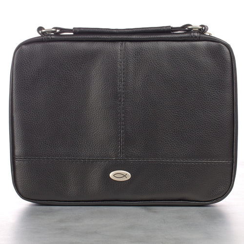 Two-fold LuxLeather Organizer Bible Cover Black L