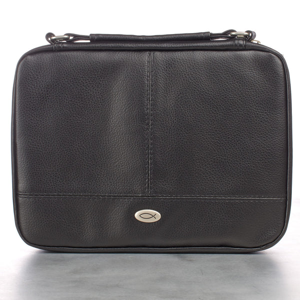 Two-fold LuxLeather Organizer Bible Cover Black L