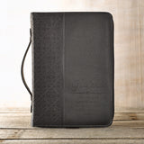 Bible Cover: Guidance Black Faux Leather