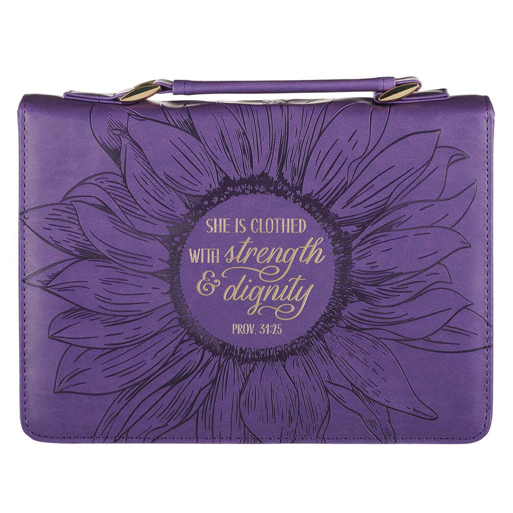 Faux Leather Bible Cover - Strength & Dignity