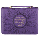 Faux Leather Bible Cover - Strength & Dignity