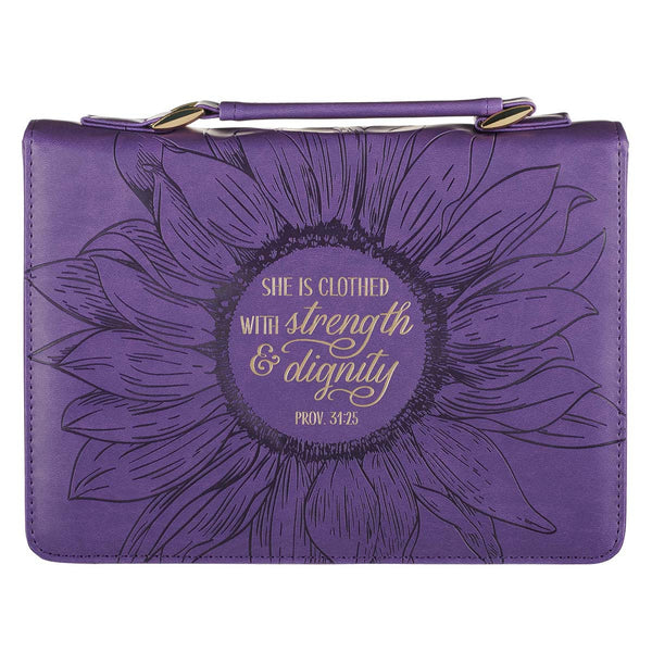 Faux Leather Bible Cover - Strength & Dignity
