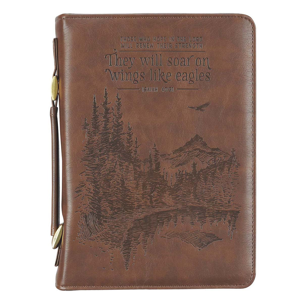 Faux Leather Classic Bible Cover - On Wings Like Eagles