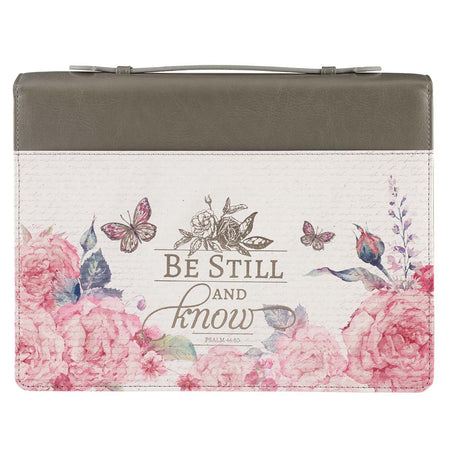 Faux Leather Fashion Bible Cover - Blessed Is The One Jeremiah 29:11 Purple Floral