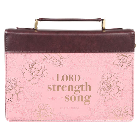 Trust in the LORD Floral Begonia Pink Faux Leather Fashion Bible Cover - Proverbs 3:5